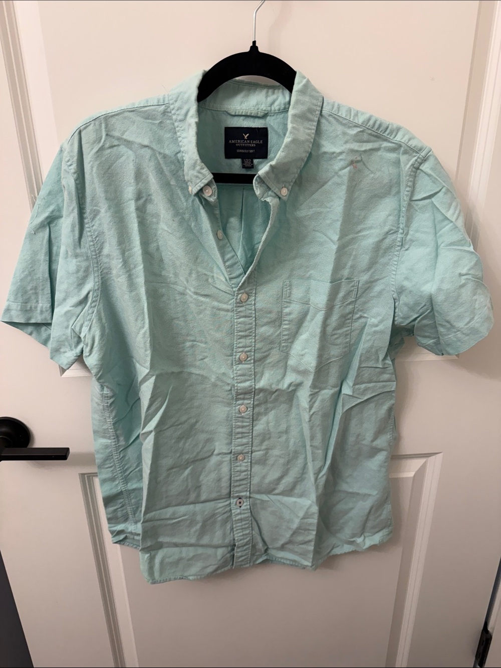 American Eagle Outfitters Short-Sleeve Button-Down Shirt - Mint
